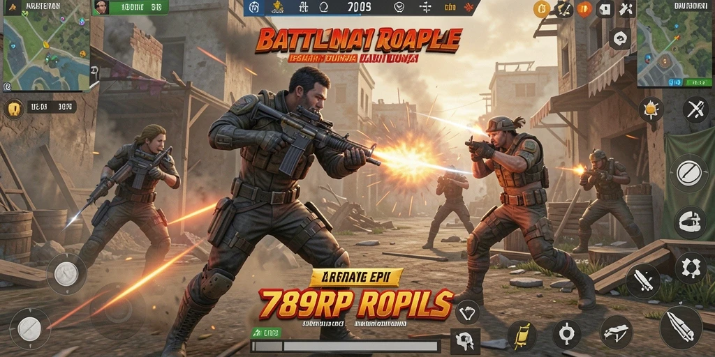 Gameplay seru Battle Royale di 789RP dengan pertempuran intens.