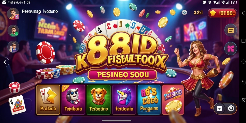 Tampilan layar <strong>88ID</strong> saat bermain kasino yang mendebarkan.
