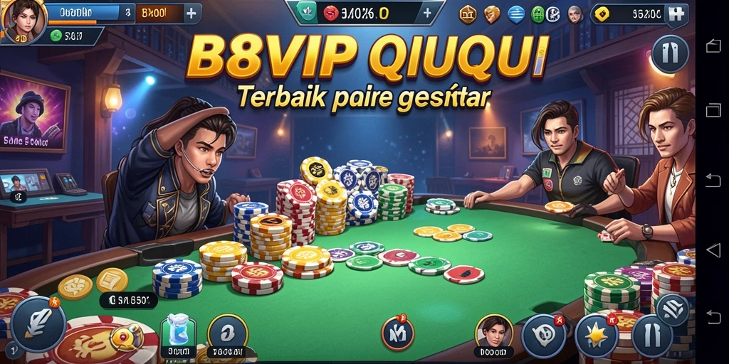 Tampilan gameplay seru dalam B8VIP yang menawarkan QiuQiu.