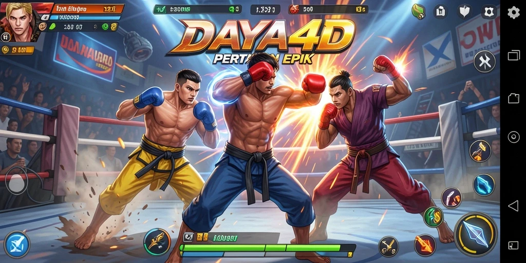 Tampilan gameplay pertarungan menegangkan di DAYA4D.