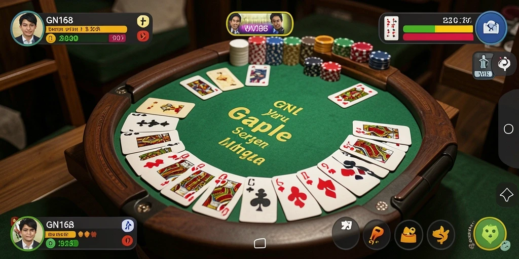 Tampilan gameplay Gaple yang seru di GN168.