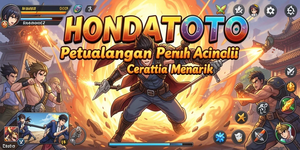 Screenshot HONDATOTO menunjukkan karakter Anime dalam aksi yang mendebarkan.