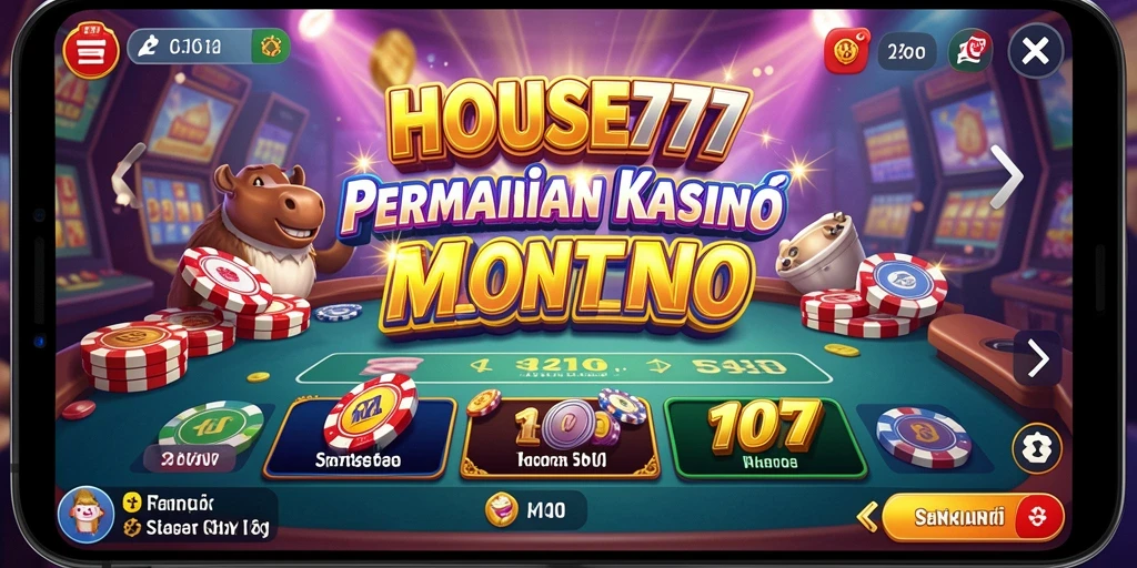 Screenshot gameplay Kasino dari HOUSE777 yang menampilkan suasana seru.