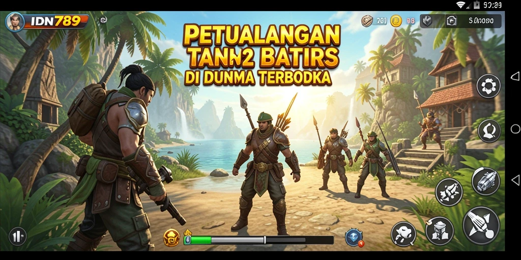 Tangkapan layar dari permainan IDN789 yang menunjukkan eksplorasi dunia terbuka.