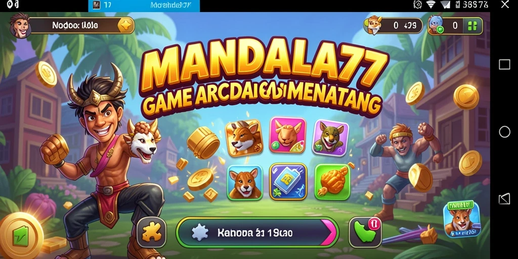 Tampilan gameplay MANDALA77 yang penuh warna dan menantang.