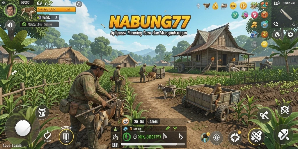 Tampilan gameplay seru dalam dunia pertanian virtual.