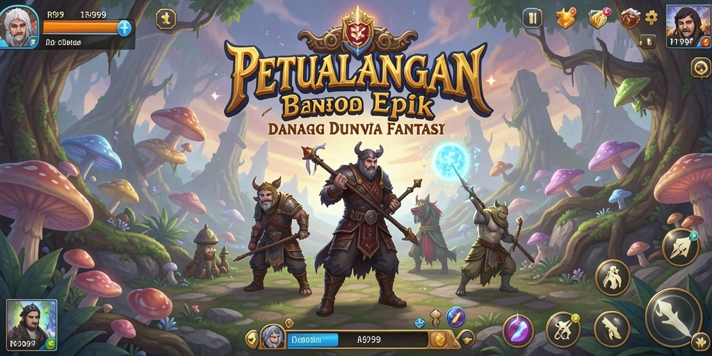 Tangkapan layar gameplay RR999 dengan aksi seru dan dunia fantasi.
