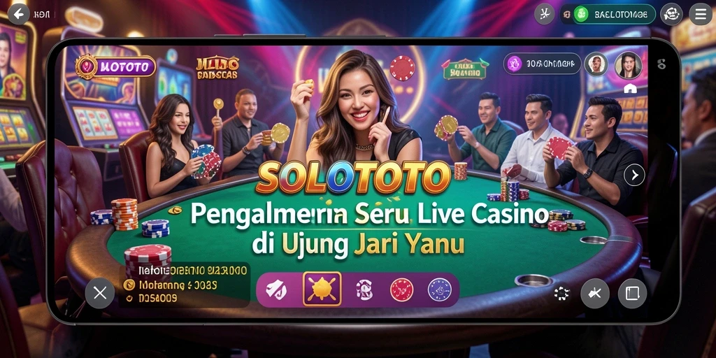 Screenshot gameplay SOLOTOTO menampilkan aksi dealer langsung dalam permainan kasino.