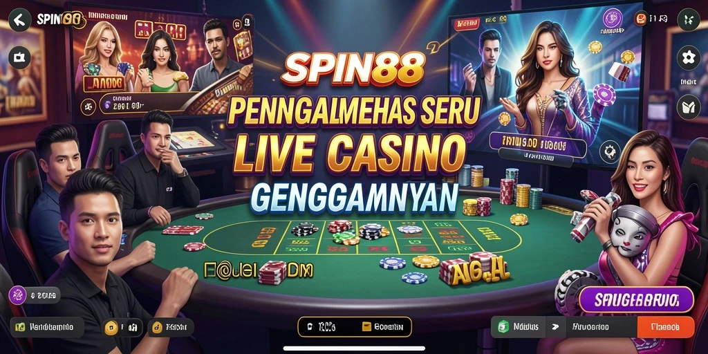 Tampilan gameplay Live Casino SPIN88 yang mendebarkan dan interaktif.