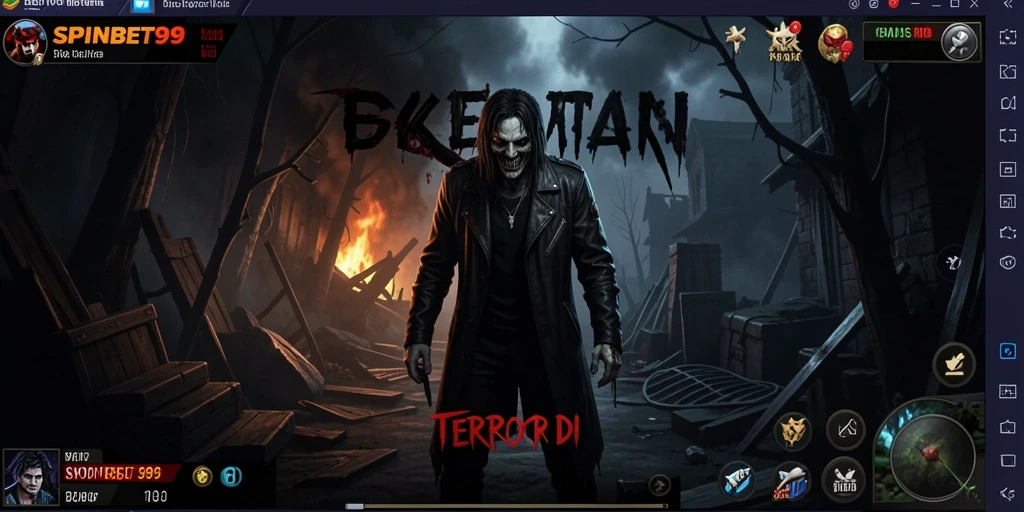 Tampilan gameplay SPINBET99 yang mencekam dan menakutkan.