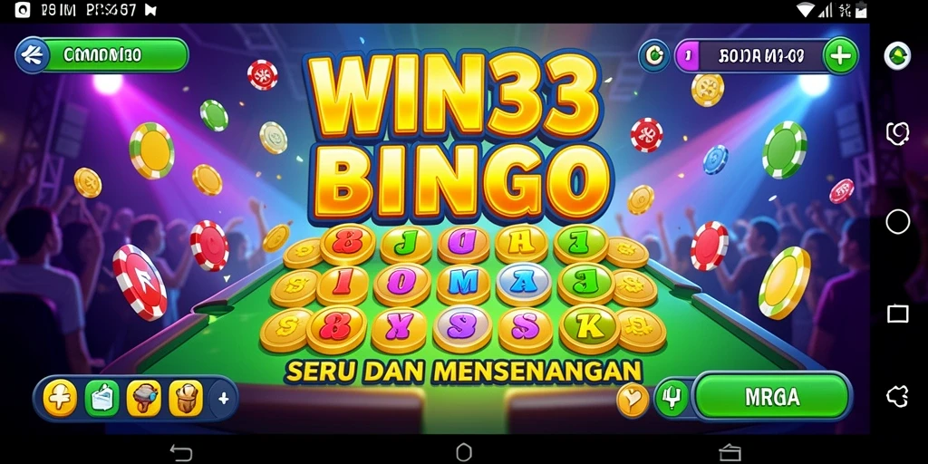 Tampilan gameplay seru Bingo di WIN33 yang penuh warna.